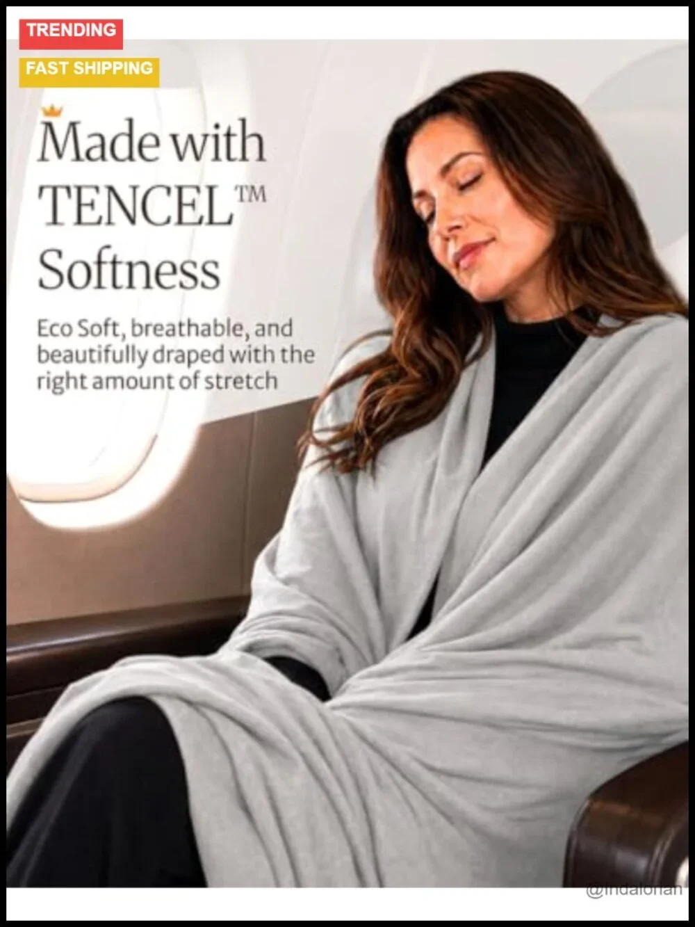 Pashmina Shawl Wrap for Women, TENCEL Travel Scarf, UPF 50+, Machine Washable